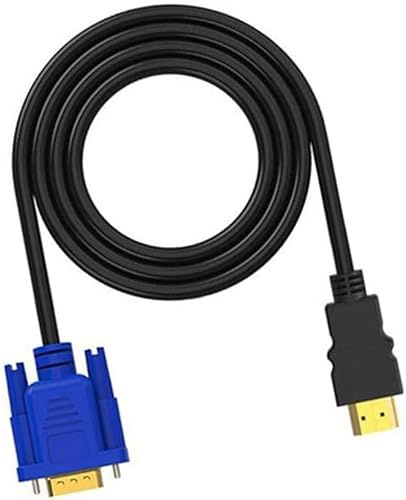 WheatThrive Cavo adattatore da HDMI a VGA, convertitore HDMI VGA, cavo adattatore video, supporto HD 1080p, tripla schermatura per PC, laptop, monitor, TV, proiettore, DVD, 1,5 m