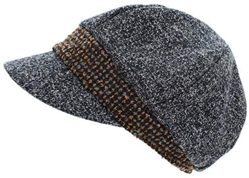 dy_mode Damen Schirmmütze Ballonmütze Winter Kappe Barett Cap - BM125 (BM125-Tiefblau)