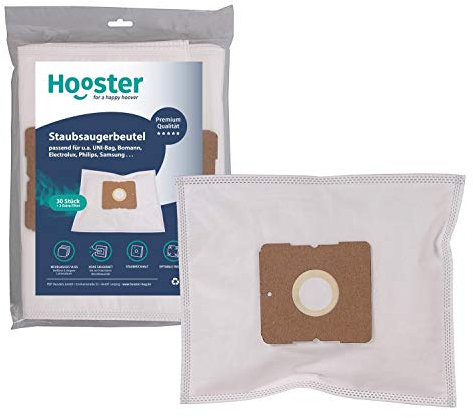 Hooster 30 Stück Staubsaugerbeutel passend für Progress Stuttgart PC 3930 / PC3930 / PC-3930 2000W / mit Zusatzfiltervlies