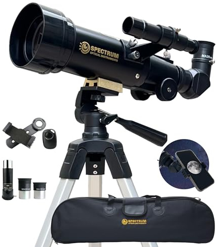 SpectrumOI Telescope for Kids, Telescope for Adults Astronomy Gifts for Kids 8-12 - Premium Refractor 70mm Aperture with Carry Bag and Phone Holder