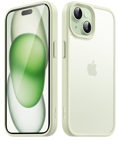 JETech Matte Hülle für iPhone 15, Grün | Robuster Schutz, Matte Rückseite, Anti-Fingerabdruck, Stoßfestes Design