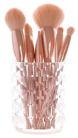 Vesone Vasos de Maquillaje para brochas - Taza portaescobillas cosméticas,Portalápices Transparente con Textura Exquisita, Organizador de brochas cosméticas, Taza Ligera, Estilo de Lujo, Regalo