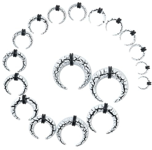 Longbeauty Arcyl Dehnschnecke Dehnsichel Set 1.6-10mm Dehnungsschnecke für Ohr Piercing Flesh Tunnel Plugs