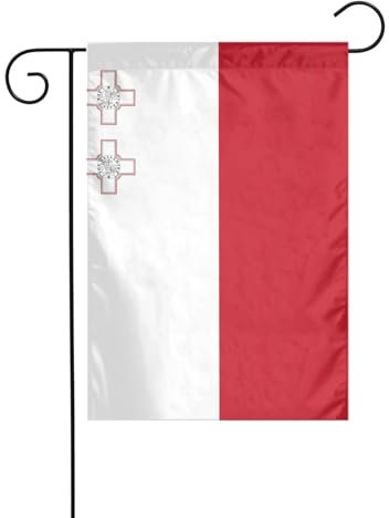WZYWHJ Bandiera di Malta da giardino, 30,5 x 45,7 cm, spessa, robusta, decorativa per esterni, per giardino, prato, balcone