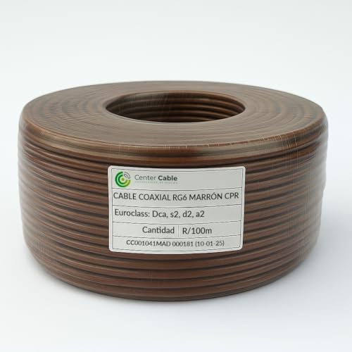 Cable Coaxial TV Digital Trishielded CC-S102 A/A/A/80 LSZH Dca – 100 metros | Alta protección para señal de TV, satélite y redes colectivas. (MARRON)