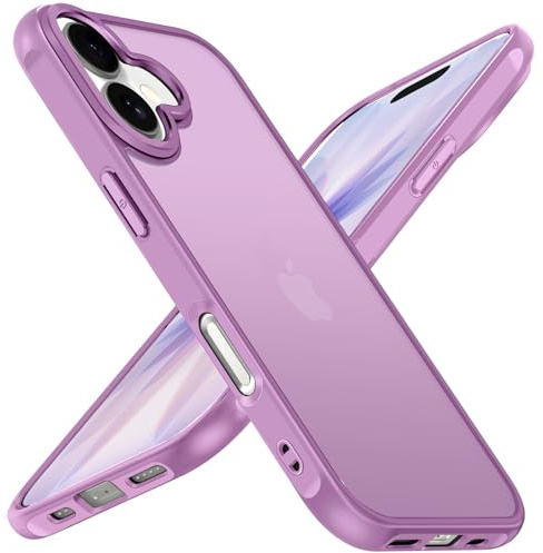 ivoler Funda Mate Rosa para iPhone 17, [Protección Grado Militar] Carcasa Protectora Antigolpes, Trasera Translúcida Antihuellas y Antiarañazos Duro PC Respaldo Delgado Bumper Case