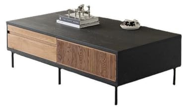 Tavolini per camera da letto, 130 cm, console Wabi-Sabi retrò a blocchi di colore, tavolino da tè con cassetto nero, mobili per soggiorno adatti per hotel e salotti, tavolini da caffè per soggiorno