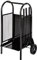 TecTake® Chariot à buches, Capacité de Charge 35 kg, Inclus Tisonnier, Balai, Pelle cheminée, Chariot à roulettes, Serviteur cheminée, Range buche Interieur, Rangement Bois Interieur, Range-bûches