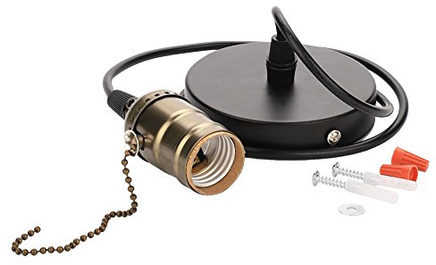 Zerodis Portalámparas Colgante Edison, Casquillo E27 Lámpara Colgante con Interruptor de Cadena de Tirón(sin bombilla)(Bronze) [Clase de eficiencia energética A]