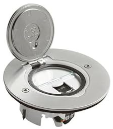 Legrand 089771 Prise de Sol Simple Catégorie6 FTP avec Platine Ronde, RJ45, Inox