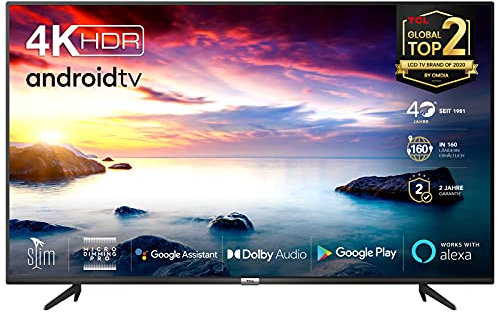 TCL 43BP615 (108cm) LED Fernseher 43 Zoll Smart TV (4K Ultra HD, HDR 10, Triple Tuner, Android TV, Micro Dimming PRO, Prime Video, Alexa und Google Assistant, Chromecast Built-in) Schwarz