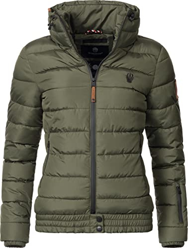 MARIKOO Damen Winter Steppjacke Poison Forest Green Gr. XL