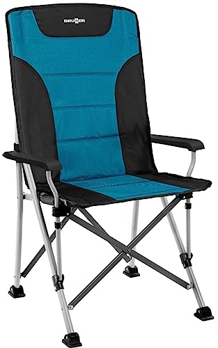 BRUNNER 0404016N.C55 Campingstuhl mit hoher Rückenlehne, Hellblau/Schwarz