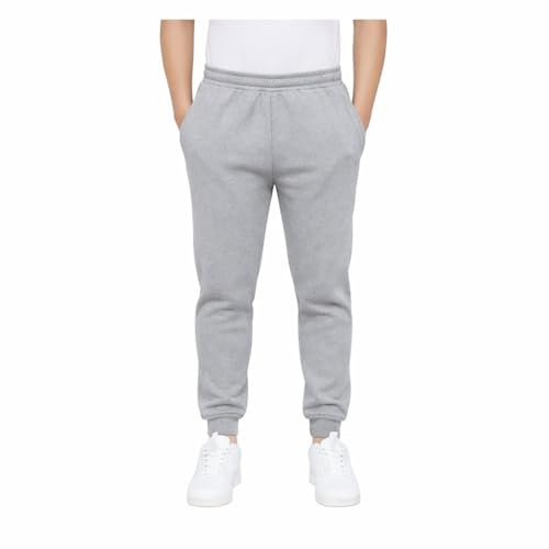 KHIM Pantalon de jogging pour enfant Ensemble de survêtement Pantalon Enfants Unisexe Filles Garçons Vêtement d'activité, gris, 9-10 ans