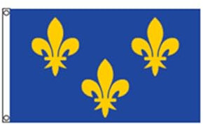 Stormflag Drapeau Ile-de-France 90x150cm Drapeau 3 Fleur de Lys Bleu et Or 3x5ft polyester 90g avec œillets et Double couture