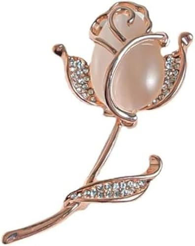 chenxiaonanRose Blume Brosche Strass Brosche für Frauen Anzug Pins Kristall Strass Rose Brosche Elegant Glänzend Kristall Rose Blume Brosche Pin für Weihnachten/Valentinstag Geschenke