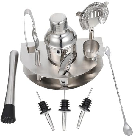 IMIKEYA 12-Piece Stainless Steel Cocktail Shaker Set Professional Home Bar Tools Kit Perfect for Parties Gatherings