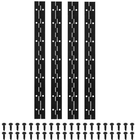 PATIKIL 14x1.2 Inch Piano Hinge,4 Pcs 304 Stainless Steel Continuous Hinge with Holes for Piano Gate Door Wooden Storage Box Cabinet Boat,Black