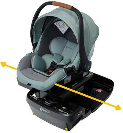 Safety 1st® onBoard™ Slide DLX Infant Car Seat w/SafetySlide™ Base, Easy-Install Rigid Latch, Lightweight Rear-Facing Seat, Newborn Carrier, Extra-Large Canopy, Travel System Ready, Dusty Green