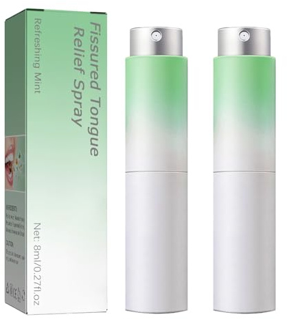 Trattamento per alleviare la lingua spray, spray orale, contro l'alito cattivo, idratante per la bocca secca, detergente lingua, elimina l'alito cattivo e rinfresca il respiro, 8 ml, 2 pezzi