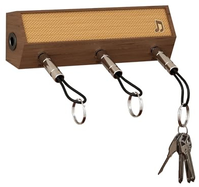 CoolGift Mart Gitarre Amp Schlüsselhalter Wandhalterung, Massivholz Gitarre Verstärker Styled Key Organizer mit 3 Plug-In Schlüsselanhänger, Musik Dekoration Geschenk für Gitarristen Musikliebhaber