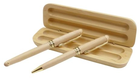 ZHYUAN Pen in Gift Box, Wooden Ballpoint Pen, Rollerball Pen, Fountain Pen, Fountain Pen, Ballpoint Pen and Fountain Pen, Suitable for Learning for Exams
