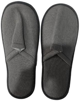 HKYBCF Tygtofflor 1 par resor spa hotell halkfria tofflor män kvinnor bomull linne flip flop skor full/halv inklusive gästsko, grå2, One Size