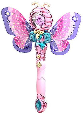 Bwuikim Leuchtender Zauberstab Prinzessin Led für Kinder Leuchtstab Musik Up Glow Princess