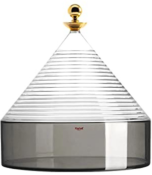 Kartell Trullo Contenitore, Termoplastica tecnopolimerica, Cristallo/Fume, H27 x Ø 25 cm