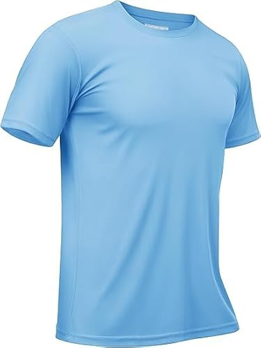 TACVASEN Mens Rash Guard T Shirt Swim Casual Sports Shirts Running Outdoor Short Sleeve Work Top Waterfall,2XL