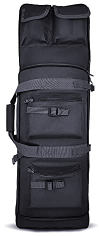 Alephnull Waffentasche für Langwaffen Gewehrtasche 120cm / 100cm / 85cm Taktische Futteral Langwaffen Gewehrrucksack Weiche Gewehrkoffer Waffenkoffer Range Bag für Jagd & Outdoor (Schwarz, S)