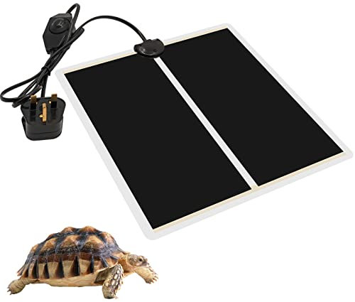 MOGOULUA 14W Reptile Heating Mat with Temperature Control for Turtle Reptile Vivarium Heat Pad Under Tank Terrarium for Lizard Gecko Snakes Plants Seeding Tray Heat Pads 28x28 cm