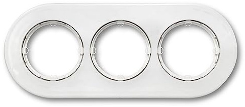 FONTINI - Plaque 3 postes porcelaine blanche DO LOW