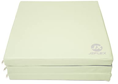 Jeflex - grün/graue klappbare Weichbodenmatte & Turnmatte 180 x 60 x 6 cm MADE IN GERMANY/faltbare Gymnastikmatte/platzsparende Fitnessmatte & faltbare Yogamatte/dicke Sportmatte für Kinderzimmer