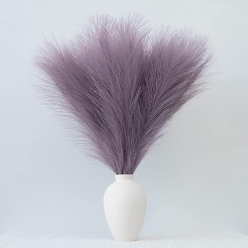 NOLACE Pampas Secas para Decoración 30 Piezas de Hierba Artificial de Pampas Pulgadas 55CM Relleno de Jarrones de Caña Sintética Hierba Artificial de Moda para Decoración Boho (Púrpura)