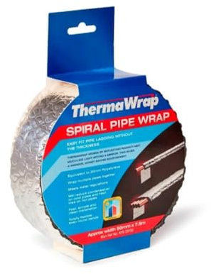 Thermawrap Rohrisolierung, 50 mm x 7,5 m, reflektierende Isolierfolie, 2 Stück
