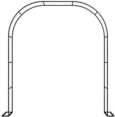 Rose Arch Pergola, Wide 120cm 140cm 180cm 200cm 240cm 280cm 300cm 350cm Metal Arbour Trellis Archway For Climbing Plants, Decorative Wedding Arch(Color:Black,Size:2m*2.3m*25cm)