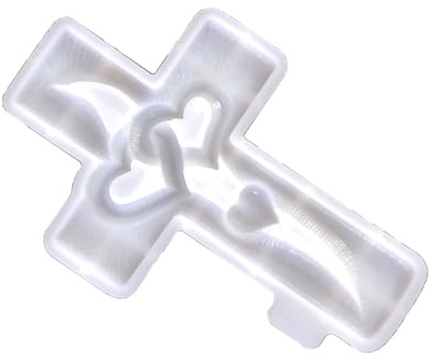 LUCKGONI Pratico stampo in silicone a forma di cuore con croci per realizzare artigianato in resina e progetti fai da te a tema personalizzato e amore
