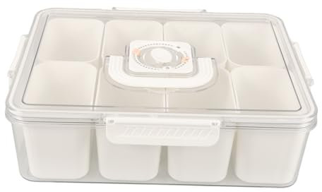 COLLBATH Snack Aufbewahrungsbox Mit Fächern Obstbox Trockenobstschale Lebensmittelbehälter Mehrzweckdose Für Snacks Und Nüsse