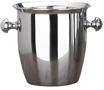 Seau à glace isotherme à double paroi en acier inoxydable épais pour hôtel, bar, karaoké, seau à glace robuste avec couvercle et pinces (2 l)