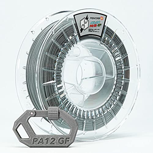 PRINCORE NYLON PA12 GF Filament, Glasfaser 3D-Druck-Filament, 1,75mm industriell (Grau), 300g)