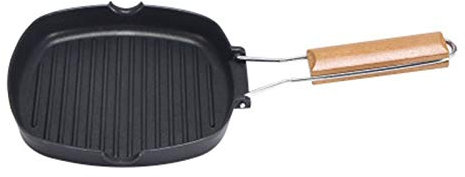 OOMRNV Poêle À Griller Antiadhésive pour Gaz, Carrée, en Fonte, sans Matières Grasses, pour Steaks, Grillades Et Pain,Noir-28cm