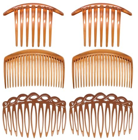 SGERUFZ 6 Mini Peignes à Cheveux, Peignes Latéraux Français en Acétate de Cellulose, Design Vintage, Accessoires Cheveux Idéal pour Tous Types de Cheveux