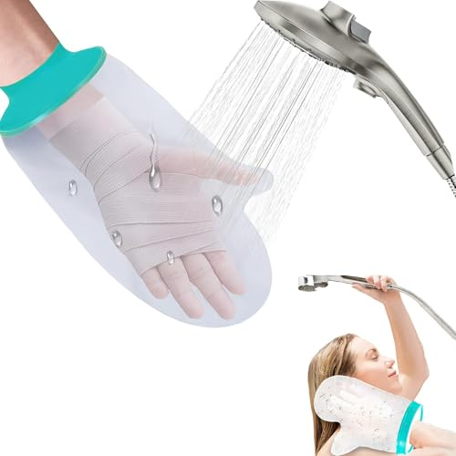 CUVZORA - Protección de yeso para las manos, protección impermeable para ducha, flexible y transpirable, fácil de poner y quitar, ideal para niños y adultos, protege yeso y lesiones