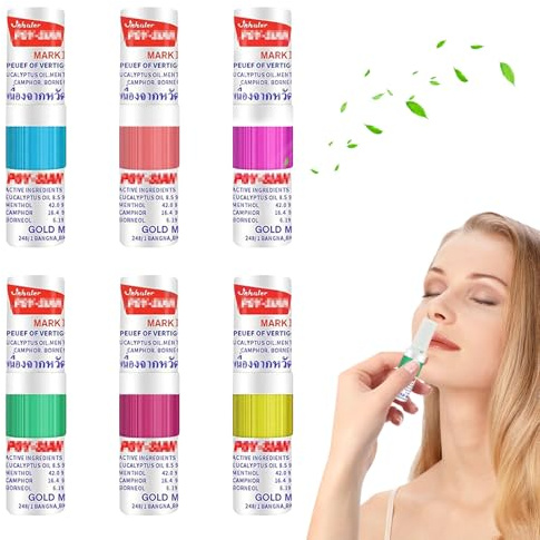 Nasal Stick 6 Stück Riechstift Inhalierstift für Die Nase Erleichterung bei Einer Verstopften Nase, Atmen Sie sanft und fühlen Sie sich erfrischt, perfekt für Arbeit, Studium oder Reisen