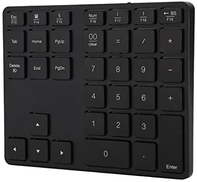 Eminchu Tastierino Numerico Tastiera Wireless Ricaricabile Sottile per Mac con Lega di Alluminio, Bluetooth 5.0 per Uso Domestico in Ufficio (BLACK)