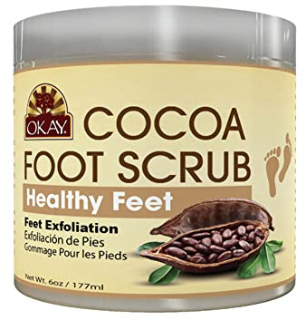OKAY All Natural Cocoa Butter Foot Scrub, 6 Ounce