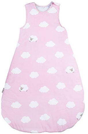 roba Schlafsack Kleine Wolke 90 cm - Babyschlafsack ganzjahres / ganzjährig - Baumwolle atmungsaktiv - Schlummersack für Kinder unisex - Rosa