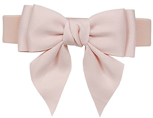 Cheerlife Süß Schleife Damen Stretchgürtel 4 cm breit Gürtel Elastischer Gürtel Taillengürtel Kleidgürtel Gürtelbund Kleid Gürtel Rosa