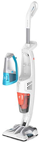 Rowenta RY8534WH Clean & Steam Multi Scopa a Vapore Lavapavimenti Multisuperficie con Accessori, Aspira, Lava e Igienizza Insieme, Elimina Germi e Batteri, Serbatoio Portatile Amovibile, Senza Sacco